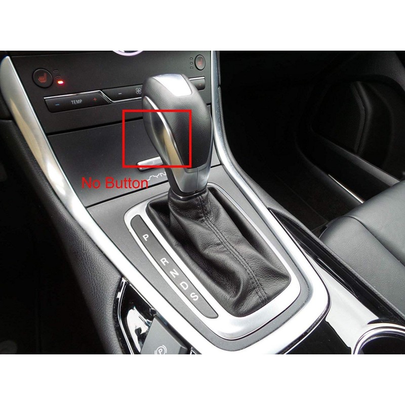 Loncky Black Genuine Leather Custom Car Gear Shift Knob Cover for Ford